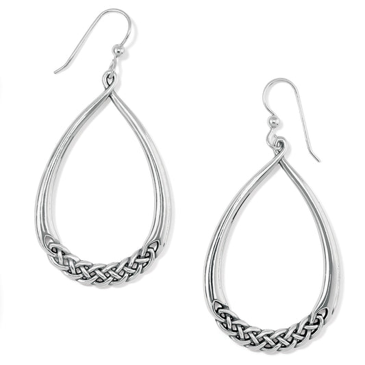 Interlok Braid Drop French Wire Silver Earrings - JA8900