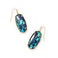 FACETED ELLE DROP EARRINGS GOLD BRONZE VEINED LAPIS TURQUOISE MAGNESITE - She Chester