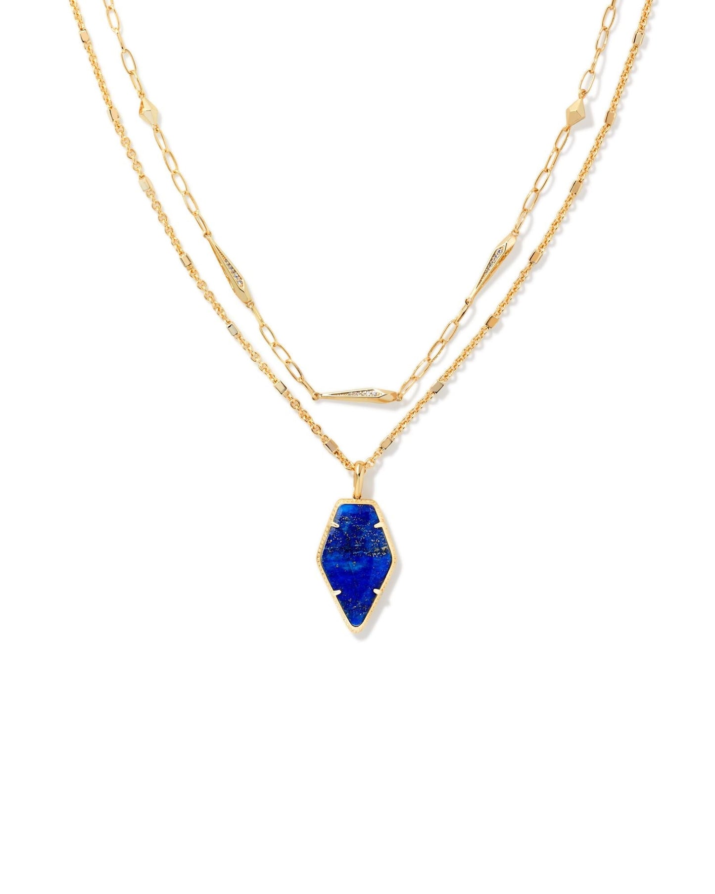Framed Tessa Long Necklace Blue Lapis - She Chester
