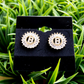 Gemelli Gold Circle Initial Earrings - She Chester