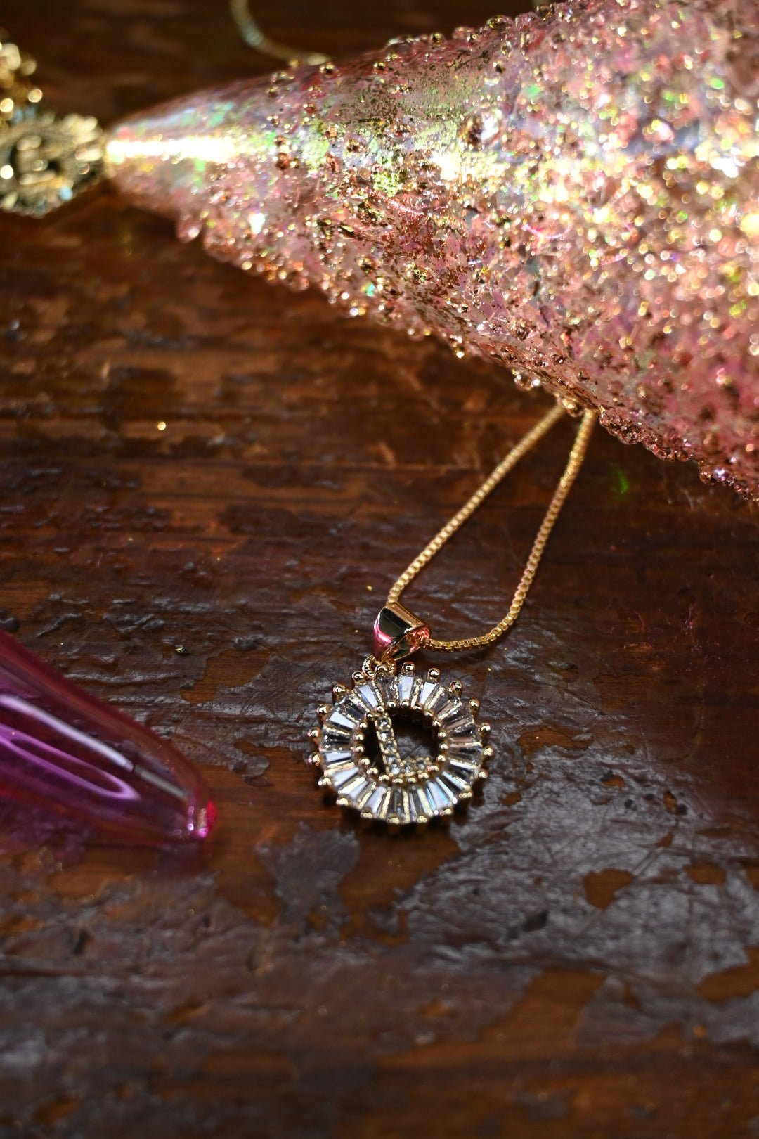 Gemelli Gold Circle Initial Necklace - She Chester