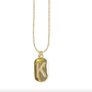 Gemelli Gold Dog Tag Initial Necklace - She Chester