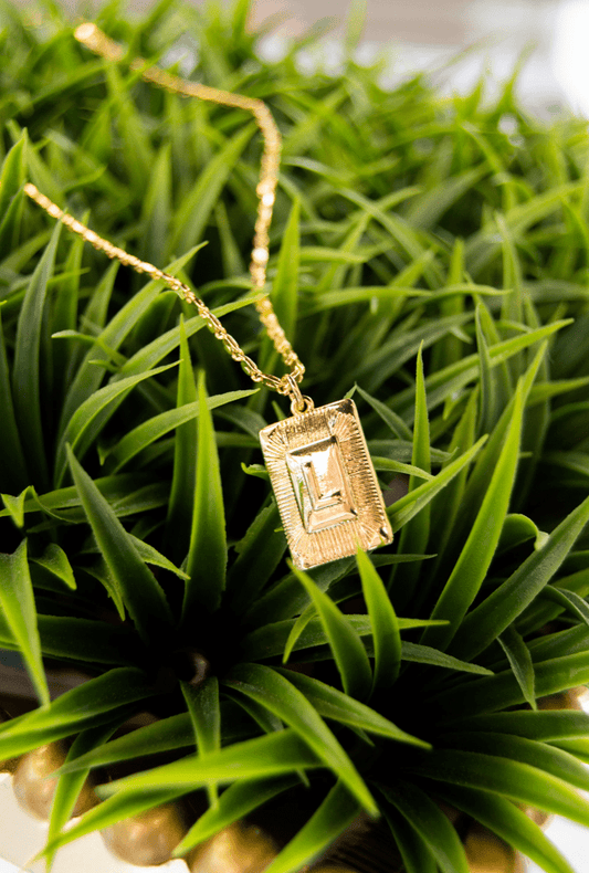 Gemelli Nora Gold Stamped Initial Necklace - She Chester