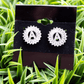 Gemelli Silver Circle Initial Earrings - She Chester