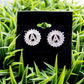 Gemelli Silver Circle Initial Earrings - She Chester
