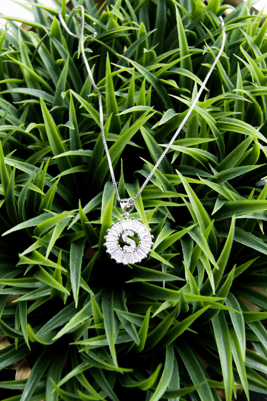 Gemelli Silver Circle Initial Necklace - She Chester