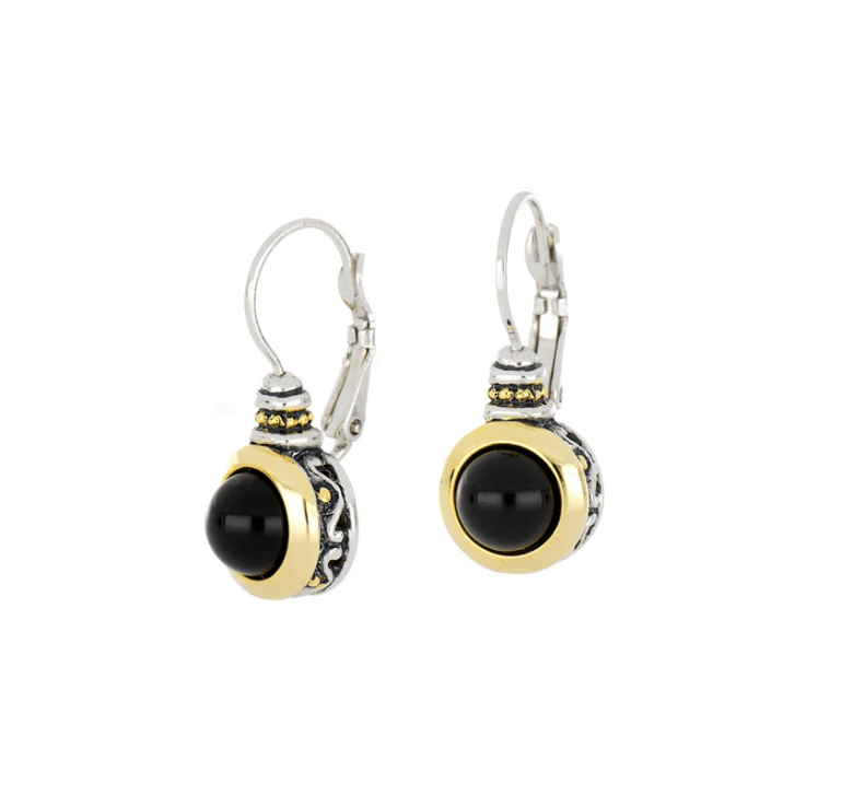 Genuine Black Onyx French Wire Earrings F5126 - A500 - She Chester