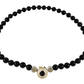 Genuine Black Onyx & Pavé Beaded Strand Necklace N5135 - A5F4 - She Chester