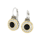 Genuine Black Onyx & Pavé French Wire Earrings F5129 - A5F0 - She Chester