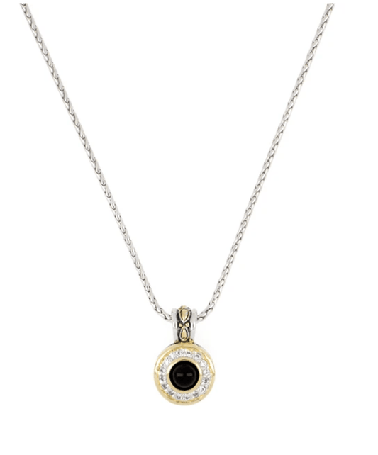 Genuine Black Onyx & Pavé Pendant with Chain K5128 - A5F3 - She Chester