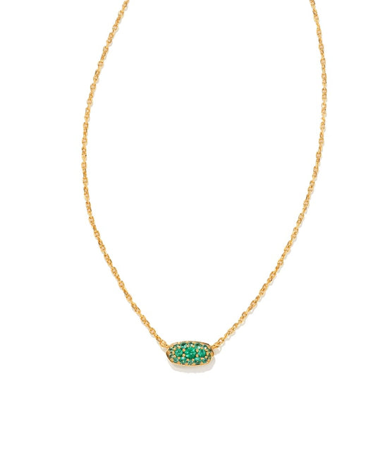 Grayson Crystal Gold Emerald Necklace - She Chester