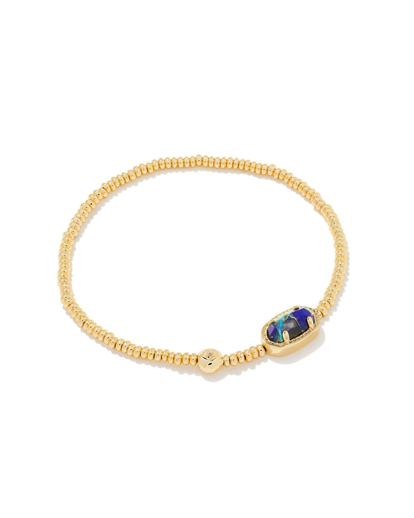 Grayson Stretch Bronze Lapis Bracelet - She Chester