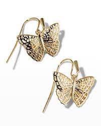 HADLEY BUTTERFLY SMALL DROP EARRINGS GOLD METAL - She Chester