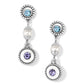 Halo Light Pearl Post Drop Earrings - She Chester