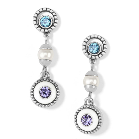 Halo Light Pearl Post Drop Earrings - She Chester