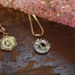 Gemelli Gold Circle Initial Necklace -