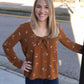 Rust Feather Keyhole Top