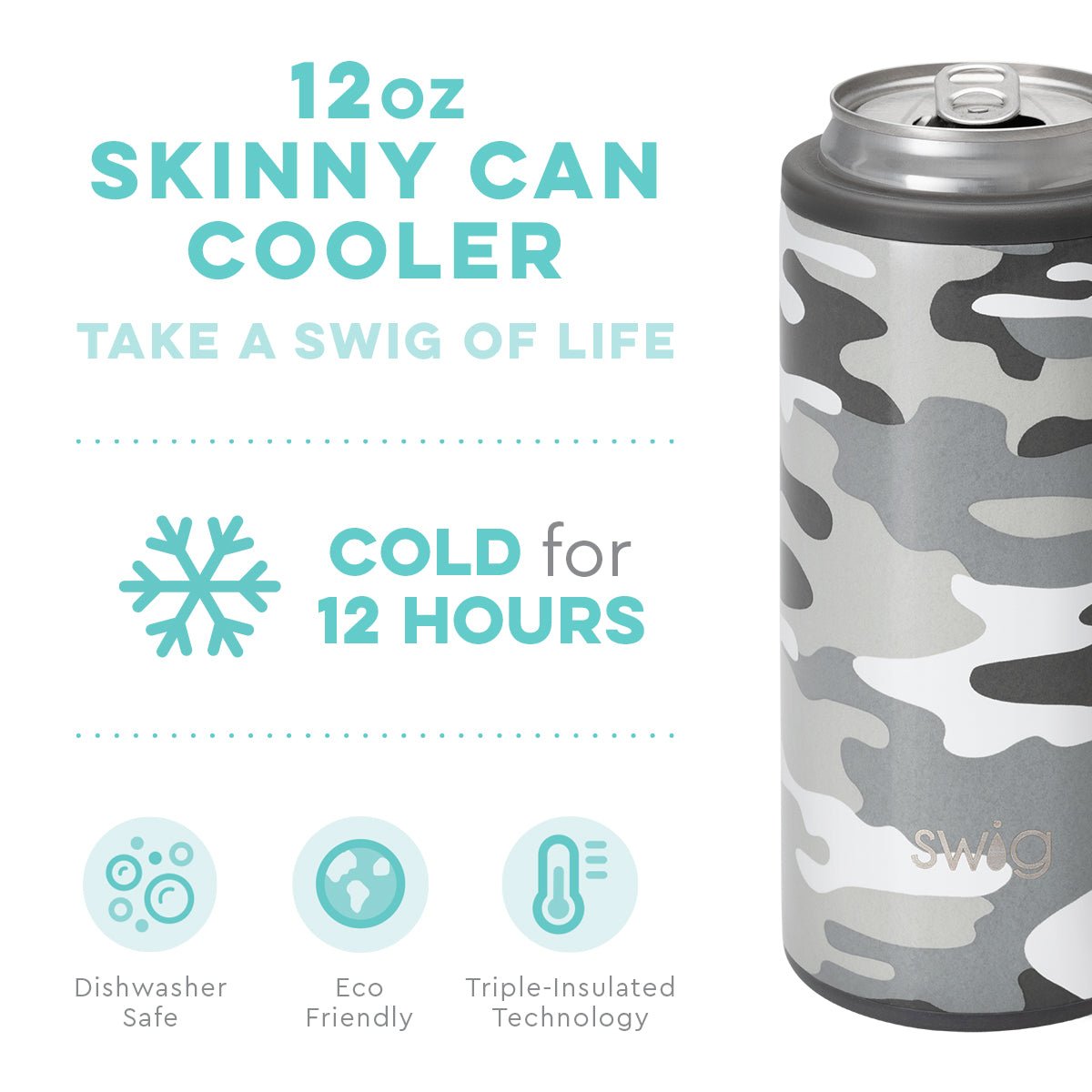 INCOGNITO CAMO SKINNY CAN COOLER (12OZ) - She Chester