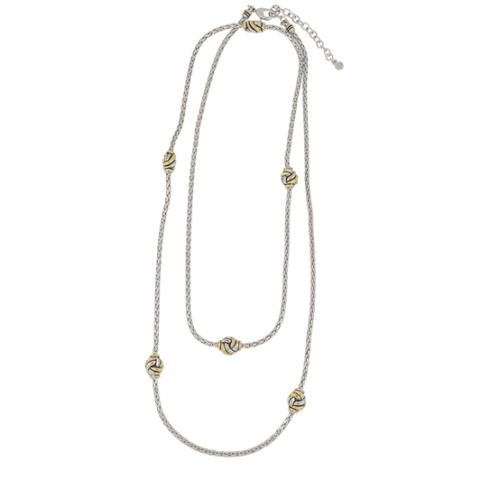 Infinity Knot 6 Station 36" Two Tone Necklace - She Chester