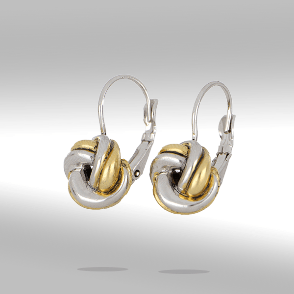 Infinity Knot Two Tone French Wire Earrings - She Chester