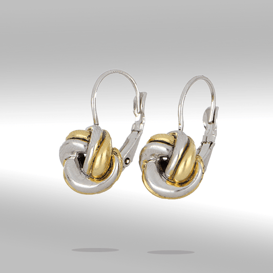 Infinity Knot Two Tone French Wire Earrings - She Chester
