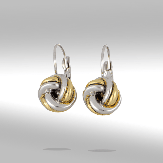 Infinity Knot Two Tone French Wire Earrings - She Chester