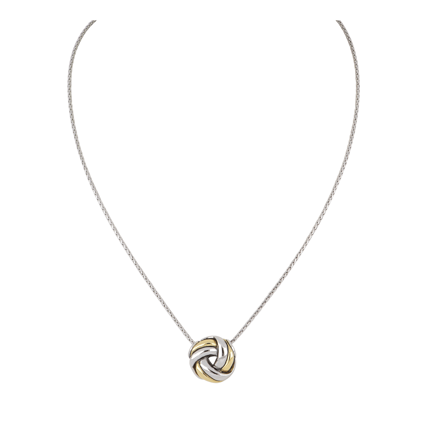Infinity Knot Two Tone Slider Necklace - She Chester