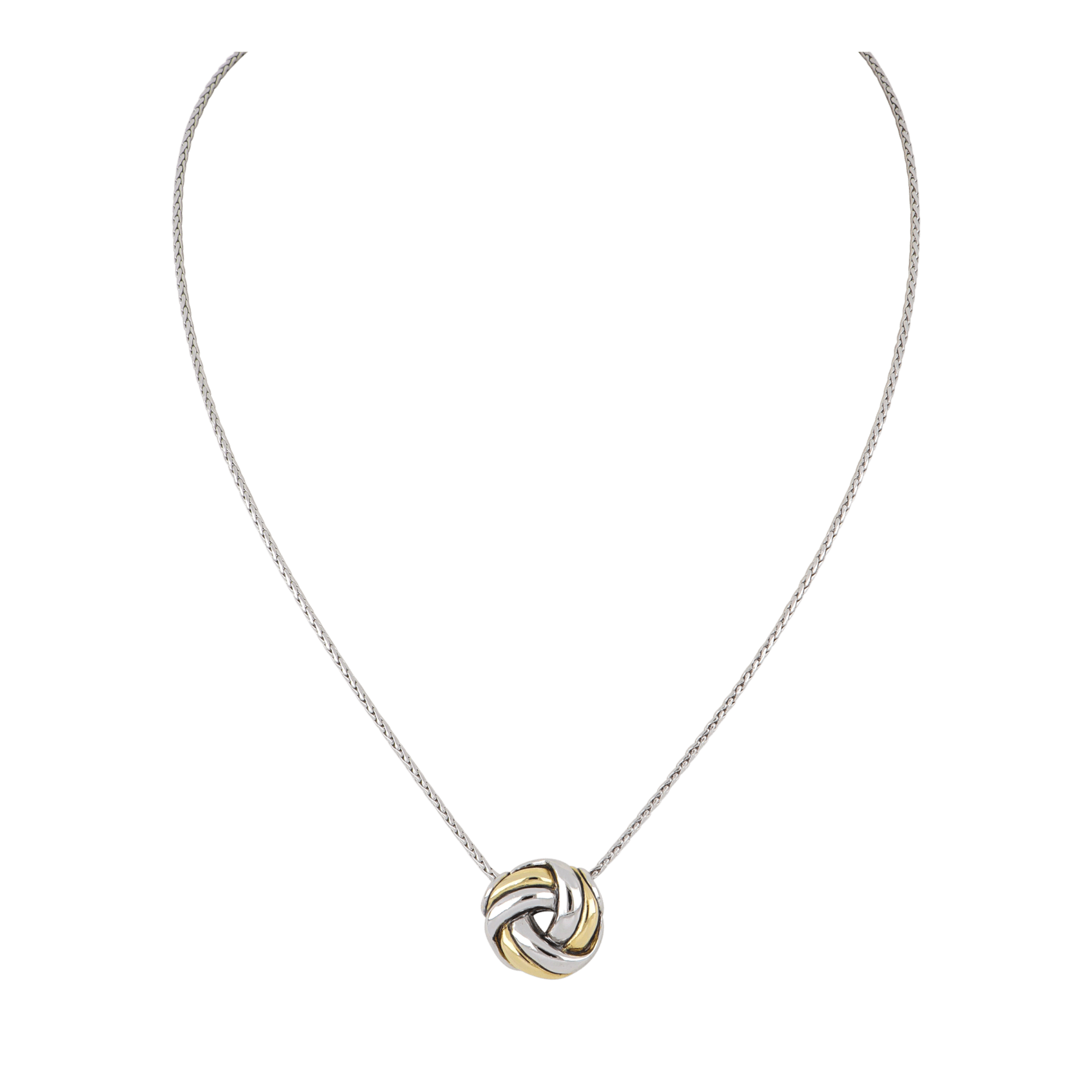 Infinity Knot Two Tone Slider Necklace - She Chester