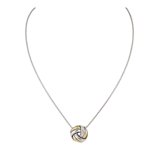 Infinity Knot Two Tone Slider Necklace - She Chester