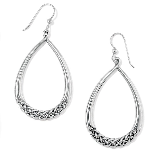 Interlok Braid Drop French Wire Silver Earrings - JA8900 - She Chester