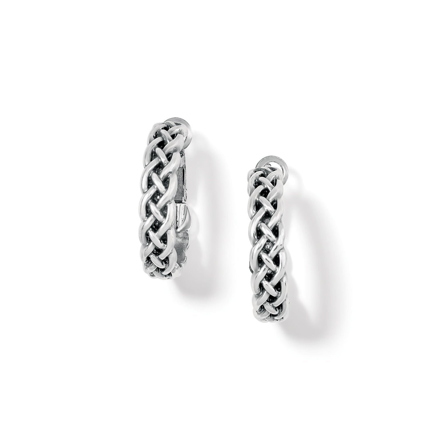 Interlok Braid Small Silver Hoops - JA8890 - She Chester