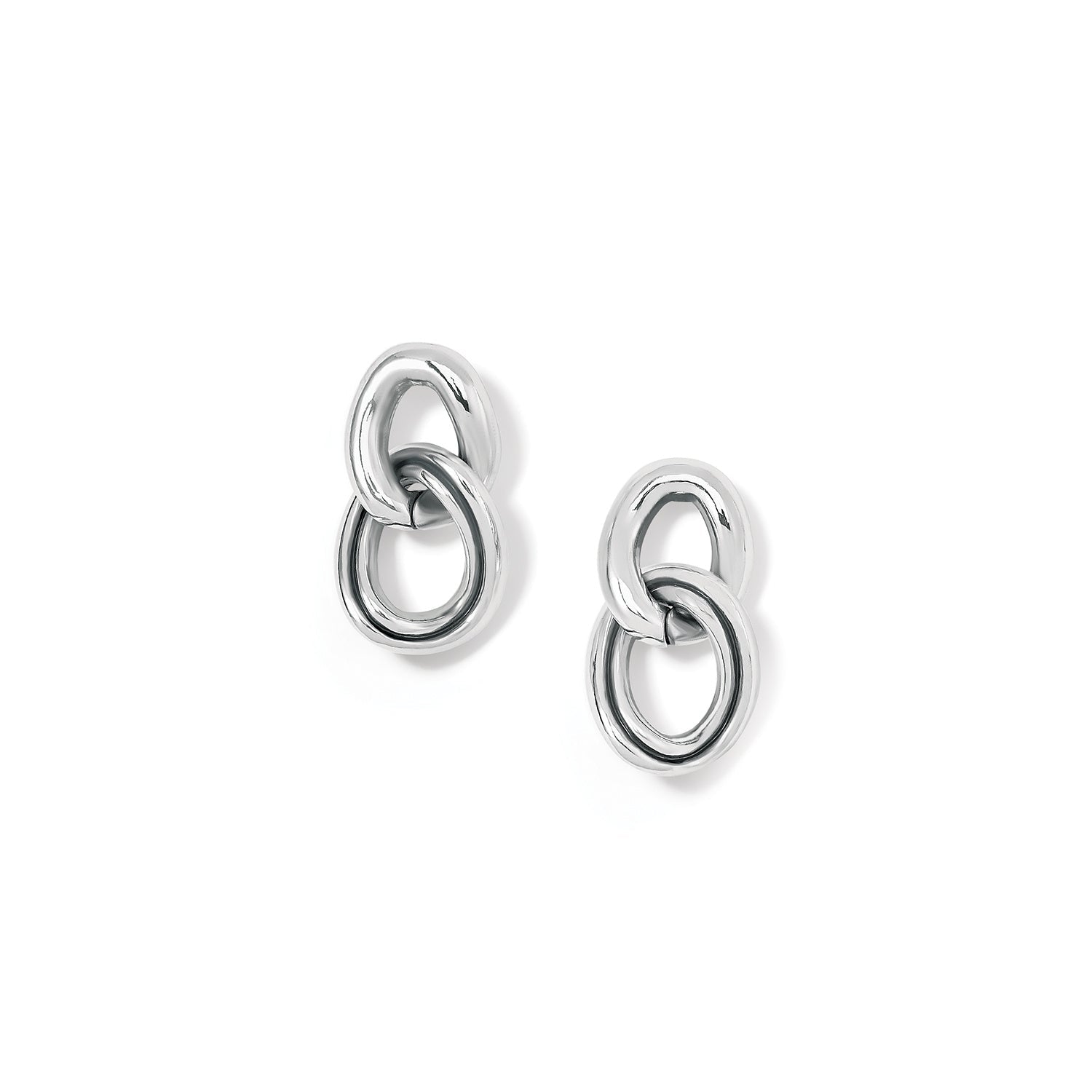 Interlok Chain Post Drop Silver Earrings - JA8880 - She Chester