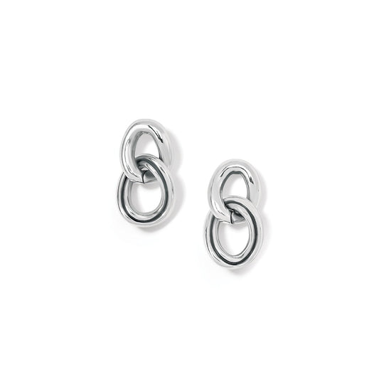 Interlok Chain Post Drop Silver Earrings - JA8880 - She Chester
