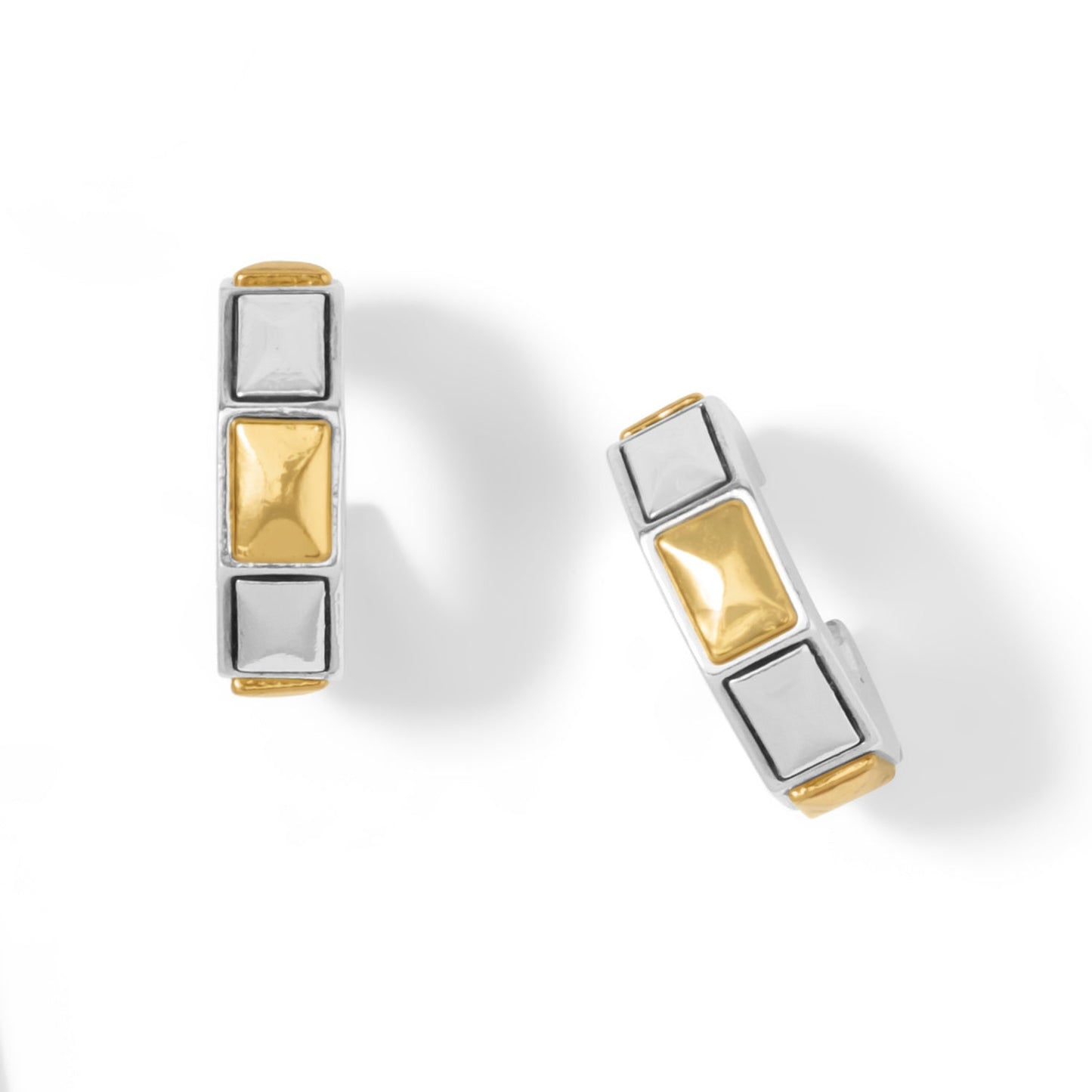 Intrigue Regal Small Hoops Two Tone - She Chester