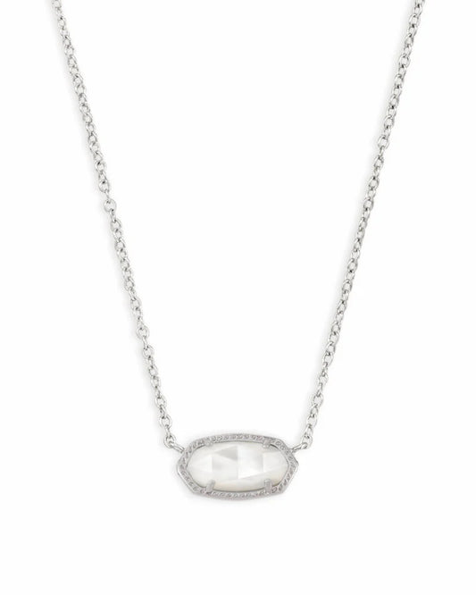 013342 Elisa Necklace Rhodium Ivory MOP