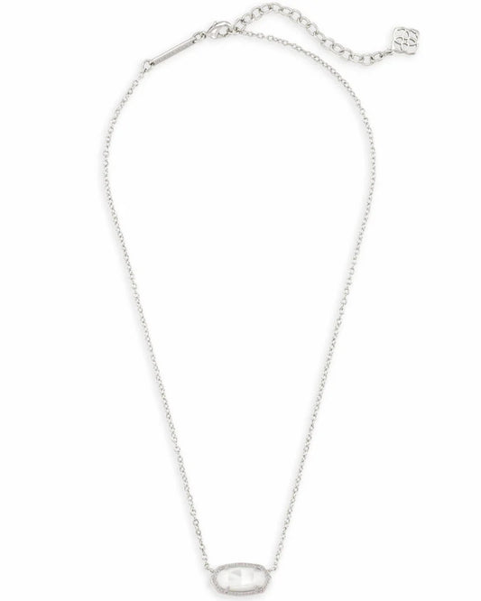 013342 Elisa Necklace Rhodium Ivory MOP