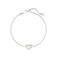 Ari Heart Silver Chain Bracelet In Ivory Mother-Of-Pearl