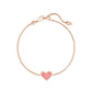 Ari Heart Rose Gold Chain Bracelet In Pink Drusy