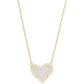 Ari Heart Pendant Necklace Gold Iridescent Drusy