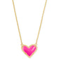 Ari Heart Gold Pendant Necklace In Magenta Magnesite