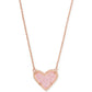 Ari Heart Pink Drusy Gold Heart Necklace