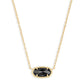 Elisa Gold Black Opaque Glass Necklace