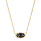 Elisa Gold Black Opaque Glass Necklace