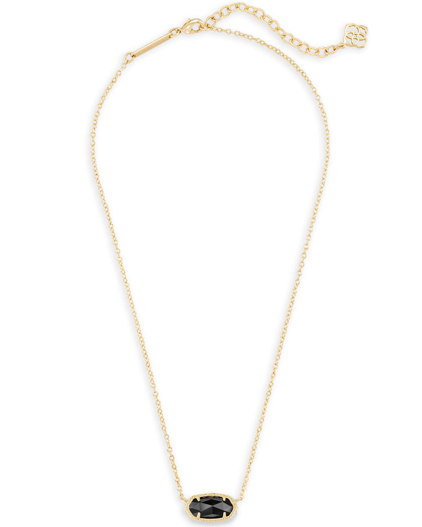 Elisa Gold Black Opaque Glass Necklace