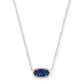 Elisa Silver Pendant Necklace In Indigo Blue Drusy