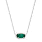 Elisa Silver Pendant Necklace In Emerald Cats Eye