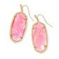 Elle Gold Drop Earrings In Iridescent Coral Illusion
