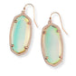 Elle Rose Gold Drop Earrings In Dichroic Glass