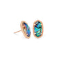 Ellie Rose Gold Stud Earrings In Abalone Shell