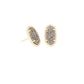Ellie Gold Stud Earrings In Platinum Drusy